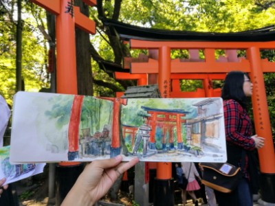 Kyoto, Japan sketch by Jenny Xia