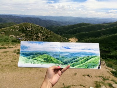 Inner Mongolia 内蒙 sketch by Jenny Xia